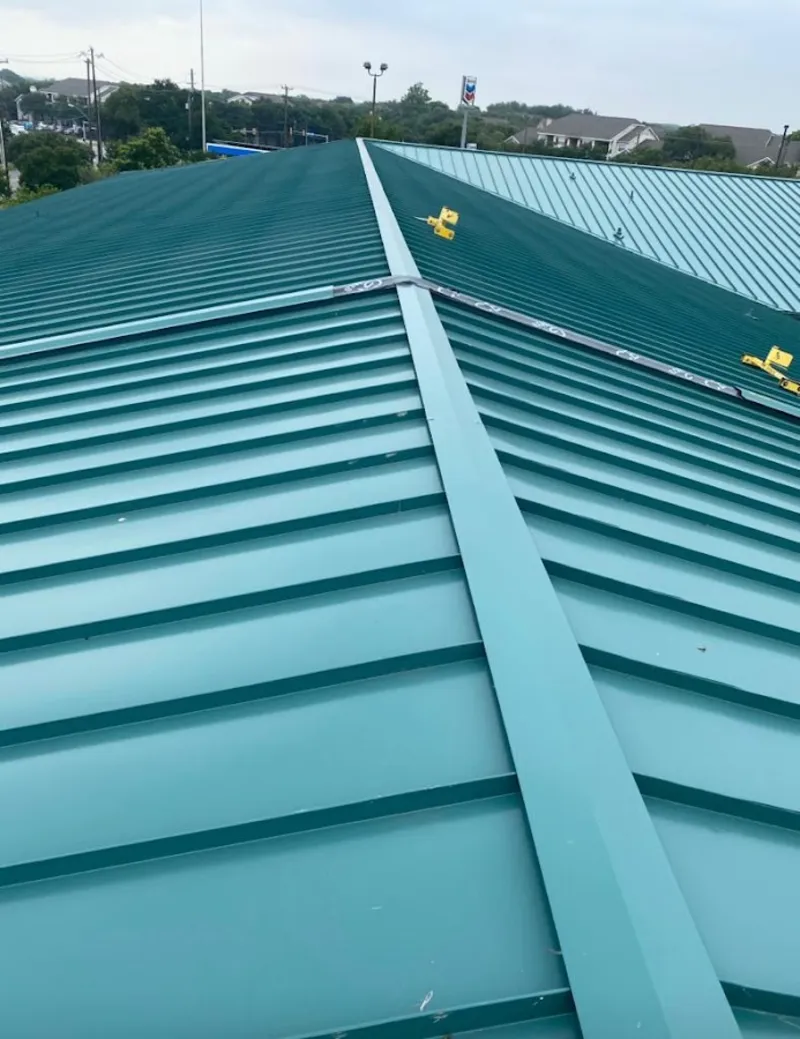 Green commercial metal roof ridge and valley for Metal Roof Repair in Radcliff